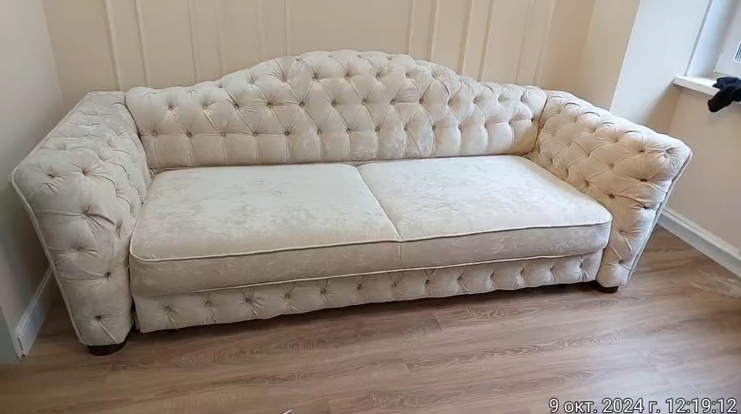 Замена обивки дивана на дому. Советский